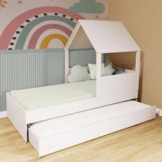 Bicama Casinha com Telhado Branco Megamobilia