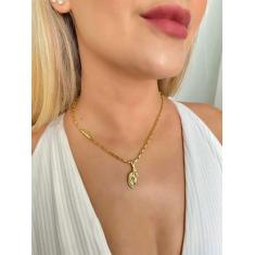 Cordão Tijolinho 3mm Feminino Banhado Ouro 18k com Pingente - Vip Joia