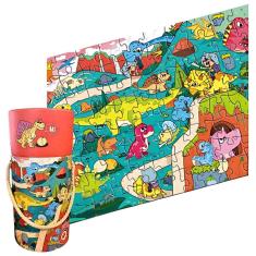 Quebra Cabeça Dinossauro Colorido 124 Peças Castela