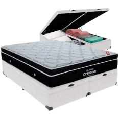 Cama Box Baú Branco E Colchão Elegant Molas Ensacadas Queen Ortobom