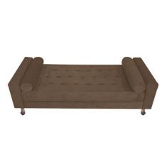 Recamier Baú Félix Queen Size 160 cm Suede - Amarena Móveis, Marrom