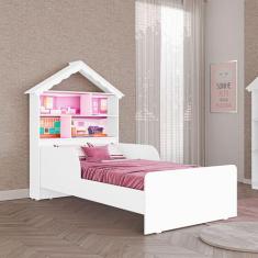 Cama Infantil Laura Casa de Boneca em MDF com Proteção Lateral Tuboart