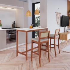 Conjunto Mesa e 2 Banquetas Bistrô Tiê CabeCasa MadeiraOriginals - Cab