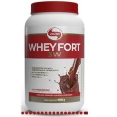 Whey Fort Whey Protein 3W Concentrado, Isolado e Hidrolisado Vitafor Pote 900g Sabores-Unissex