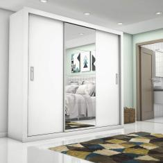 Guarda Roupa Casal com Espelho 3 Portas de Correr Ilheus Plus Espresso