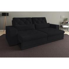 Sofá 4 Lugares Net Royale Assento Retrátil e Reclinável Preto 2,30m (l)