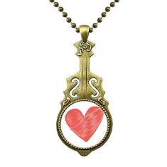 DIYthinker Colar em formato de coração vermelho para dia dos namorados, joia antiga de guitarra