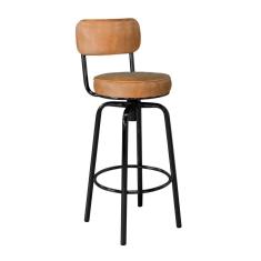 Banqueta Giratória em Aço Capadócia Yescasa Preto/ Caramelo