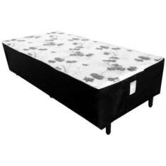 Cama Box Solteiro Conjugada Unyco D28 Ortopédico Floral e Preta