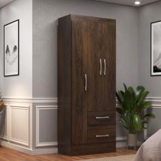 Guarda-Roupa Solteiro Oceania 3 Portas 2 Gavetas Cor Cacau