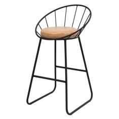 Banqueta Cozinha Banco para Bancada Sunset Média Área Gourmet Churrasqueira Preto/Caramelo