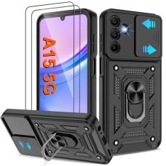 Capa para celular Galaxy A15-5G, capa para Samsung Galaxy A15 5G com [2 peças] protetor de tela HD, resistente à prova de choque com suporte de rotação de 360° [grau militar] capa protetora para A15
