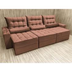 Sofá Retrátil Reclinável Grande Confortável Funcional Baruqui