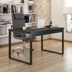 Mesa de Escritório Málaga Preta 120 cm - Modern
