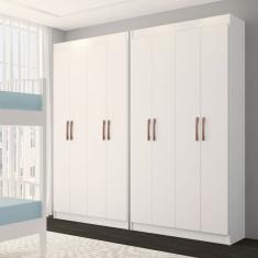 Guarda-Roupa Infantil Dois Irmãos Salvador 8 Portas 16 Prateleiras Branco - Panorama Móveis