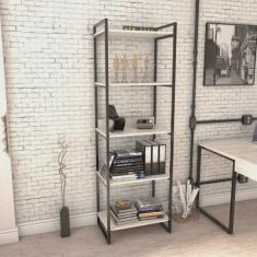 Estante Multiuso 5 Prateleiras 187cmx60cm Industrial Kuadra Compace Snow