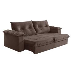 Sofá Retrátil E Reclinável 2 Lugares 290cm M164 Marrom Escuro
