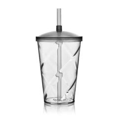 Kit 6 Copos Com Tampa E Canudo 700 Ml Krystalon De Acrílico