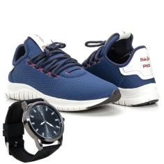 Kit Tênis Masculino Runner Polo Joy Sport Com Relogio-Masculino