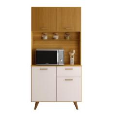 Armário De Cozinha Moderna Aparador 4 Portas 1 Gaveta Izis Gabinete Co