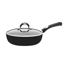 Frigideira Funda Tramontina Mônaco Alumínio Antiaderente Preta com Tampa 24 cm 2,7 L