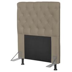 Cabeceira Cama Box Solteiro 90cm Cristal Corino Areia