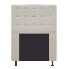 Cabeceira Estofada Dama 90 cm Solteiro Com Strass Suede Bege - ADJ Decor