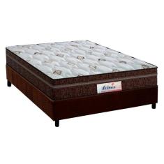 Conjunto Box Casal: Colchão Molas Probel MasterPocket Ensacadas ProDormir Miami + Base CRC Suede Brown(138x188)