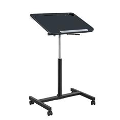 Mesa de suporte para laptop com altura ajustável e inclinada (28-42 polegadas) com rodas, estação de trabalho com rodas, mesa portátil para laptop móvel para escritório em casa (cor: D, tamanho: 70 *