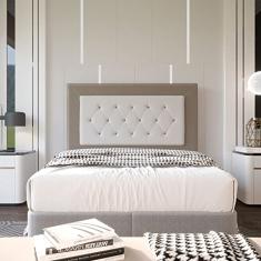 Cabeceira Casal 1,40m Havana Suede Bege Dal Poz Estofados