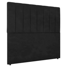 Cabeceira Cama Box Casal King Size Ivana 193cm Veludo Preto