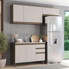 Cozinha Compacta Connect 7 Portas 2 Gavetas 100% Mdf Duna/Cristal - Henn