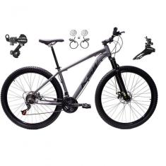 Bicicleta Aro 29 Ksw Xlt 24v K7 Câmbios Shimano Freio Hidráulico Garfo Trava - Grafite Tam.17
