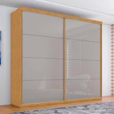Guarda Roupa Com Espelho 2 Portas Aroeira Naturale Off White