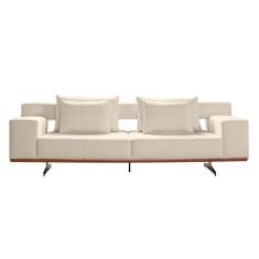 Sofá Zarat 103 Com Espuma D30 Pillowtop E Pés Em Aço Zarat Boucle Plus White