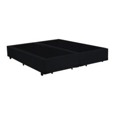 Base Box King Bipartido Santo Box Suede 40x192x203, Preto
