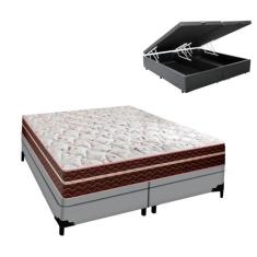 Cama Baú Cinza Baú King Berlim Molas Superlastic Probel