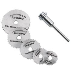 Kit 6 Em 1 Mini Disco Serra Circular Micro Retifica Dremel - Open Trad
