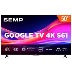 Smart TV Semp 50 Polegadas LED 4K S61 WiFi Bluetooth Google TV 3 HDMI HDR10 Dolby Audio 50S61