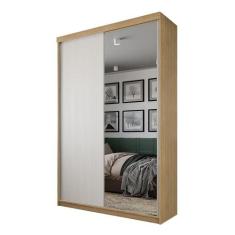 Guarda-Roupa Solteiro com 1 Espelho Lugano 2 PT 2 GV Carvalho - Modern