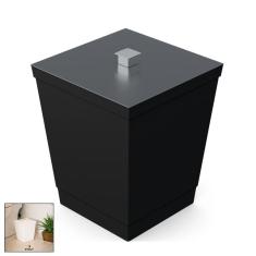 Lixeira 6,5 Litros Quadrada Tampa Com Puxador Banheiro Cozinha Bancada - 1446 Stolf