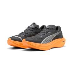 PUMA Tênis de corrida masculino Deviate Nitro 3 - Cinza, Cinza escuro/fogo quente, 39