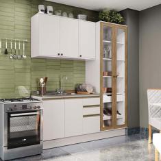 Cozinha Compacta Celeste Kappesberg 100% MDF Branco 192cm