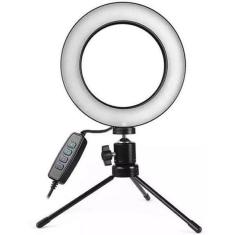 Ring Light De Mesa Iluminador De Led Tripé 6 Polegadas 16Cm
