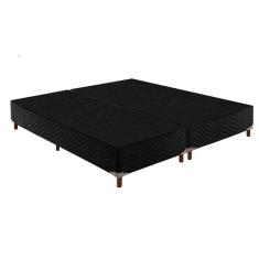 Cama Box Base King Sommier Rústico Bordado Black (193x203x20) - Paropas