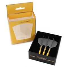 CUESOUL Eixo de dardos integrado ROST T19 e voos em forma de asa grande cinza 33 mm - diga adeus ao voo de dardos de queda