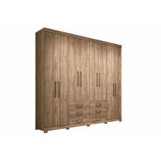 Guarda Roupa Casal 8 Portas e 6 Gavetas c/ Pés Master 8.6 Atacama - Santos Andirá