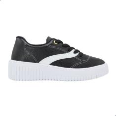 Tênis Casual Beira Rio Preto/Branco