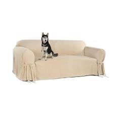 Capa e Protetor de Sofá Exclusivo 2 Lugares em Brim Peletizado Bege Co