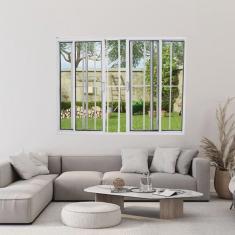 Janela Vitrô de Alumínio 4 Folhas 120 X 200cm Modular com Grade